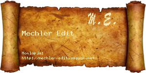 Mechler Edit névjegykártya