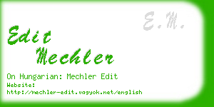 edit mechler business card